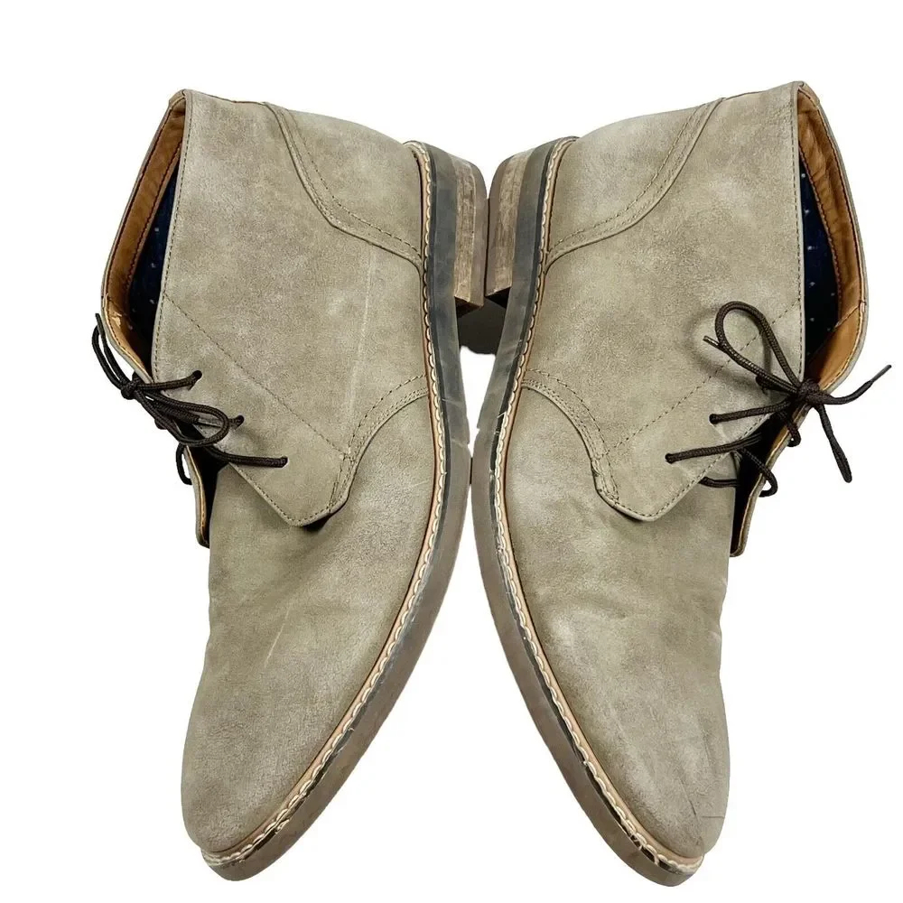 Hawker Rye Shoes Men's 12 Olive Brown Abigovia Chukka Boots Suede Leather Casual